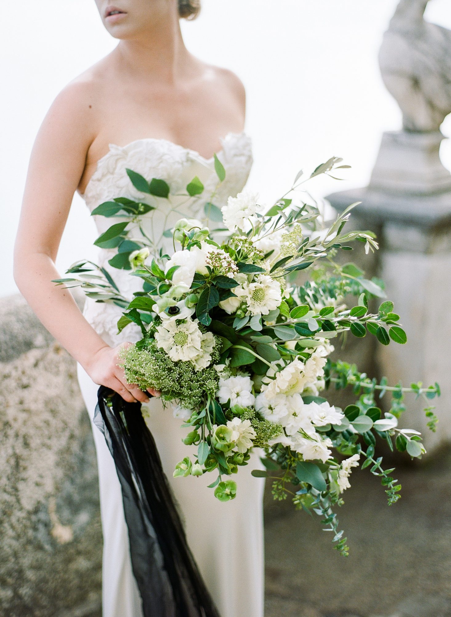 Green, Black, and White Wedding Flowers 1